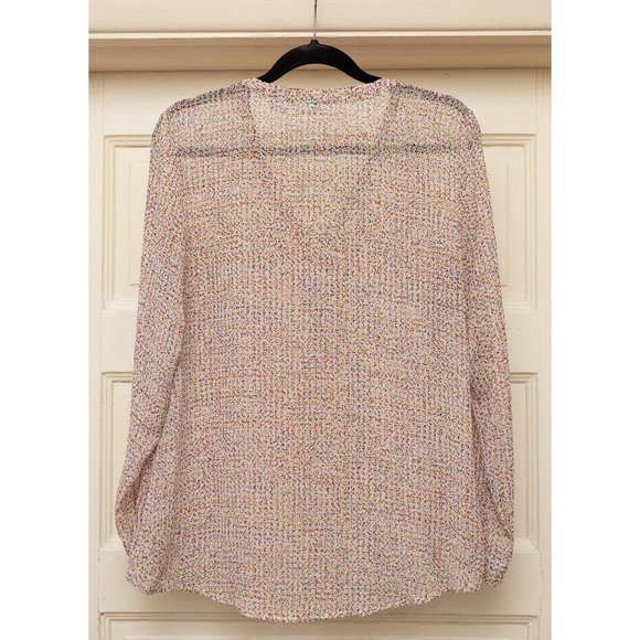 Liz Claiborne Long Sleeve Speckled Sheer Blouse - Picture 2 of 5